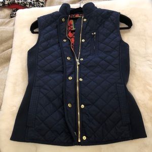 Navy Vest with Gold Zip